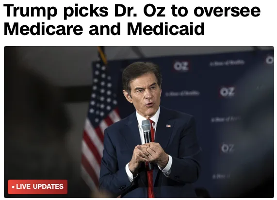 Wait, Dr. Oz is in this?