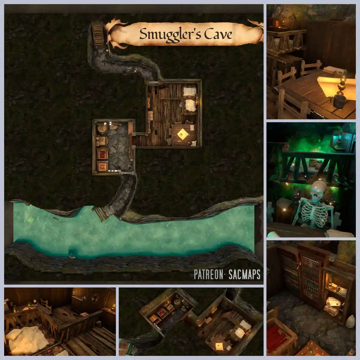Explore Smuggler's Cave: Free DnD and TTRPG Maps