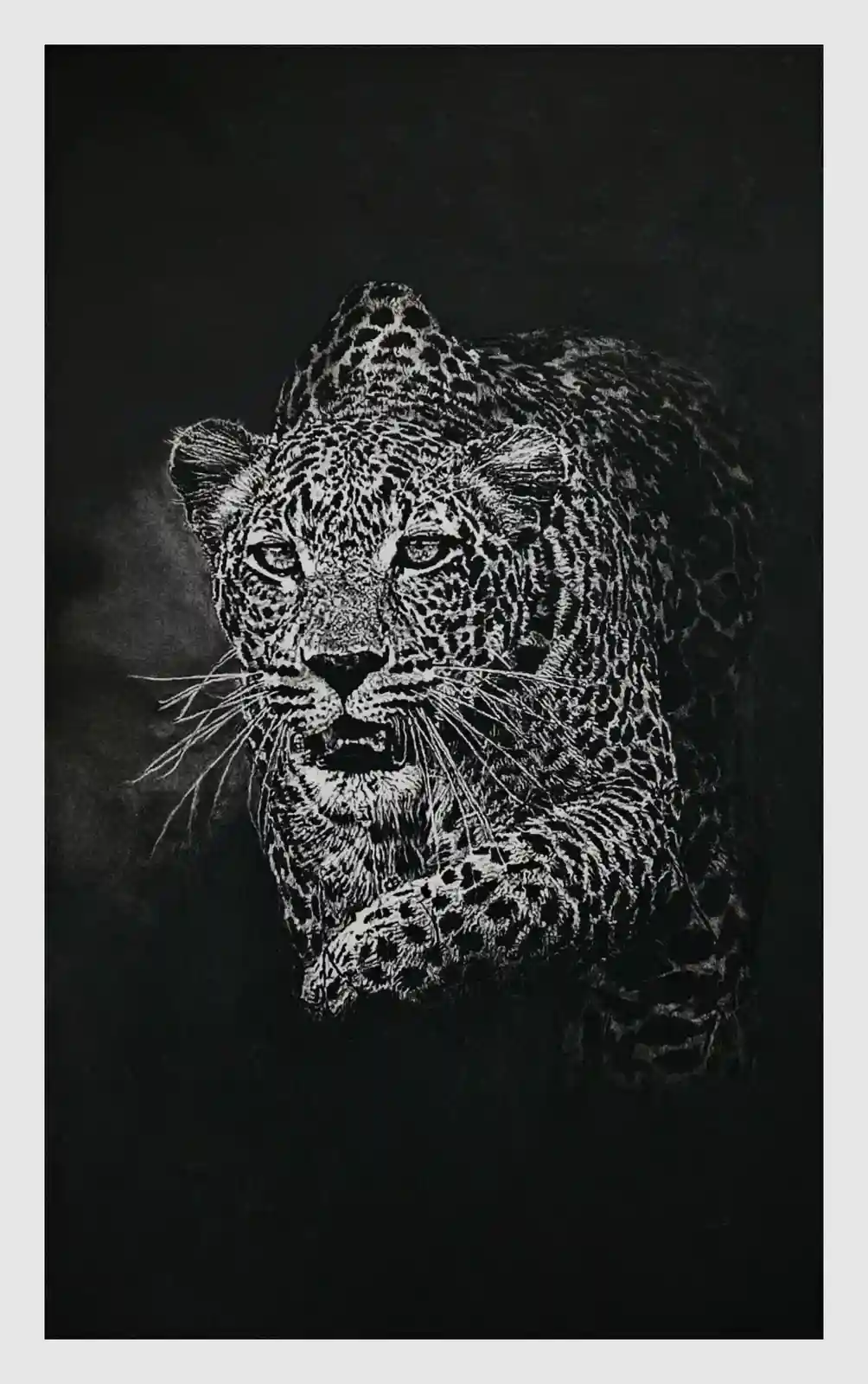 A stunning charcoal masterpiece.
