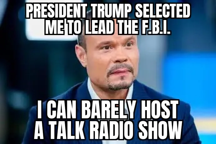 A man in a dark suit with a goatee and serious expression looks directly at the camera. White bold text overlays the image…