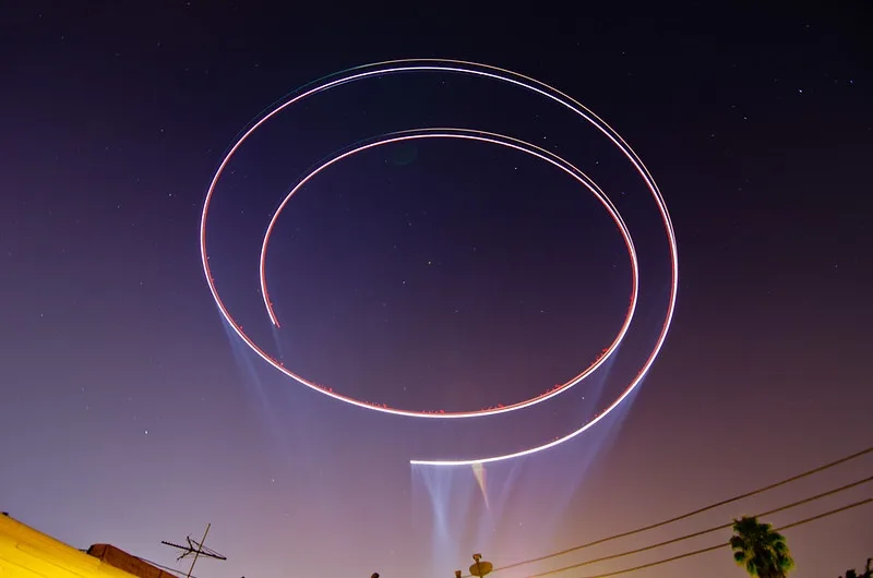 Capturing the Night: LAPD Helicopter Long Exposure [OC]