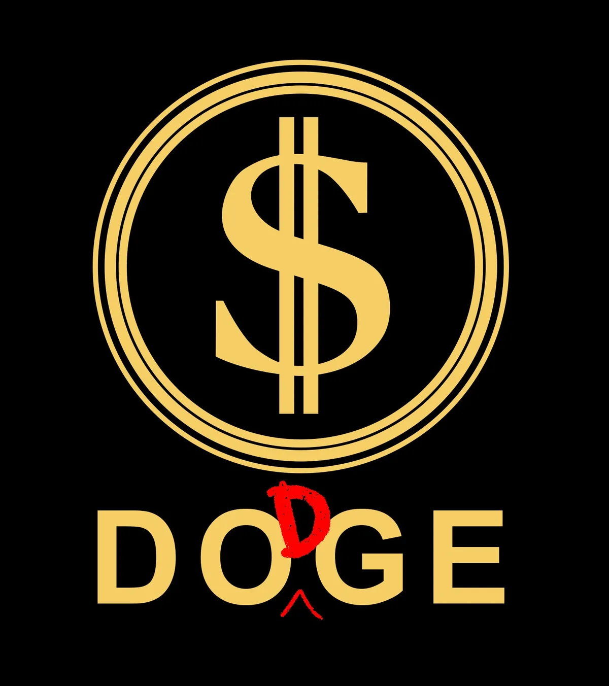 The image displays a gold-colored dollar sign ($) inside a circular coin-like emblem against a black background. Below the…