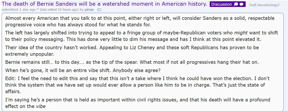 A Deep Dive into the Bernie Reddit Post