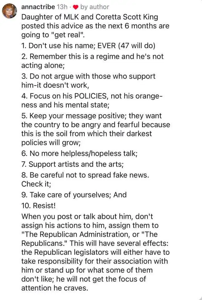 A screenshot of a Reddit post by user 'annactribe' featuring a numbered list of 10 pieces of advice attributed to the…