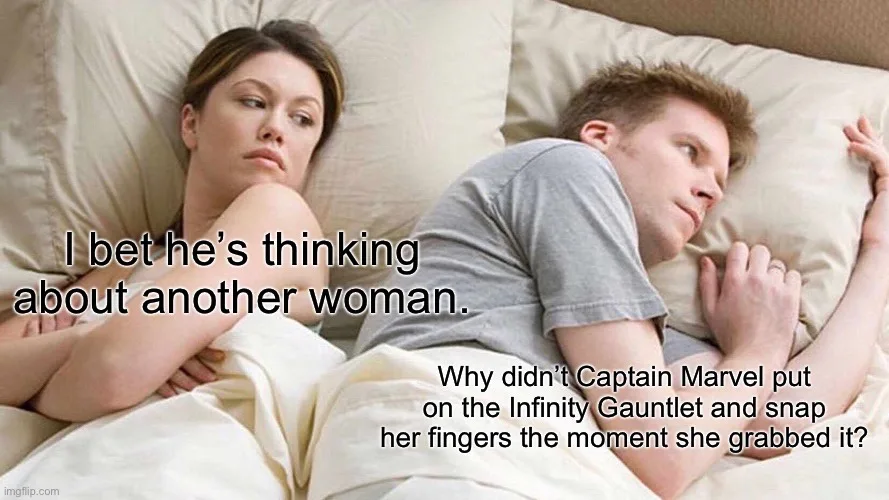 A man and woman lie in bed, turned away from each other, suggesting marital tension. The woman, on the left, has text…