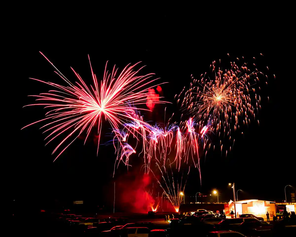 Explosive Colors: Red, White, and Blue Bang!