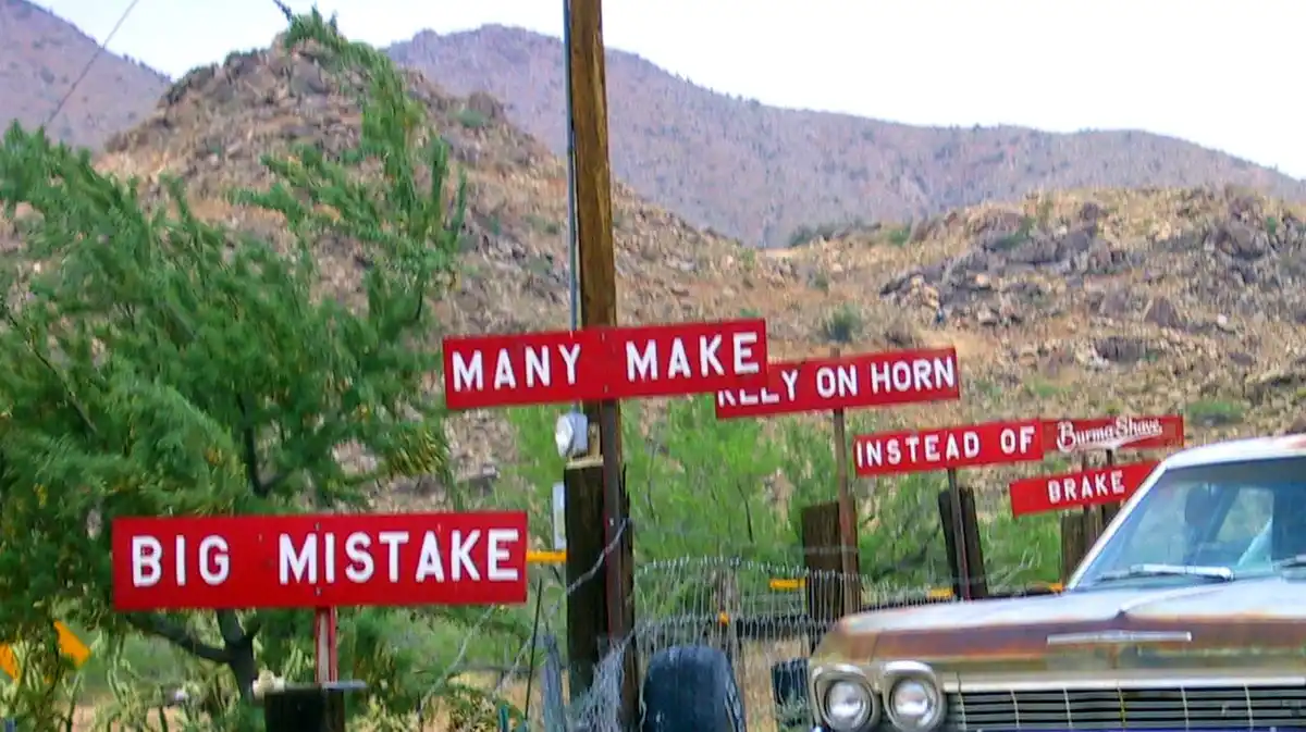 Nostalgic Burma-Shave Roadside Signs from the Iconic Route 66