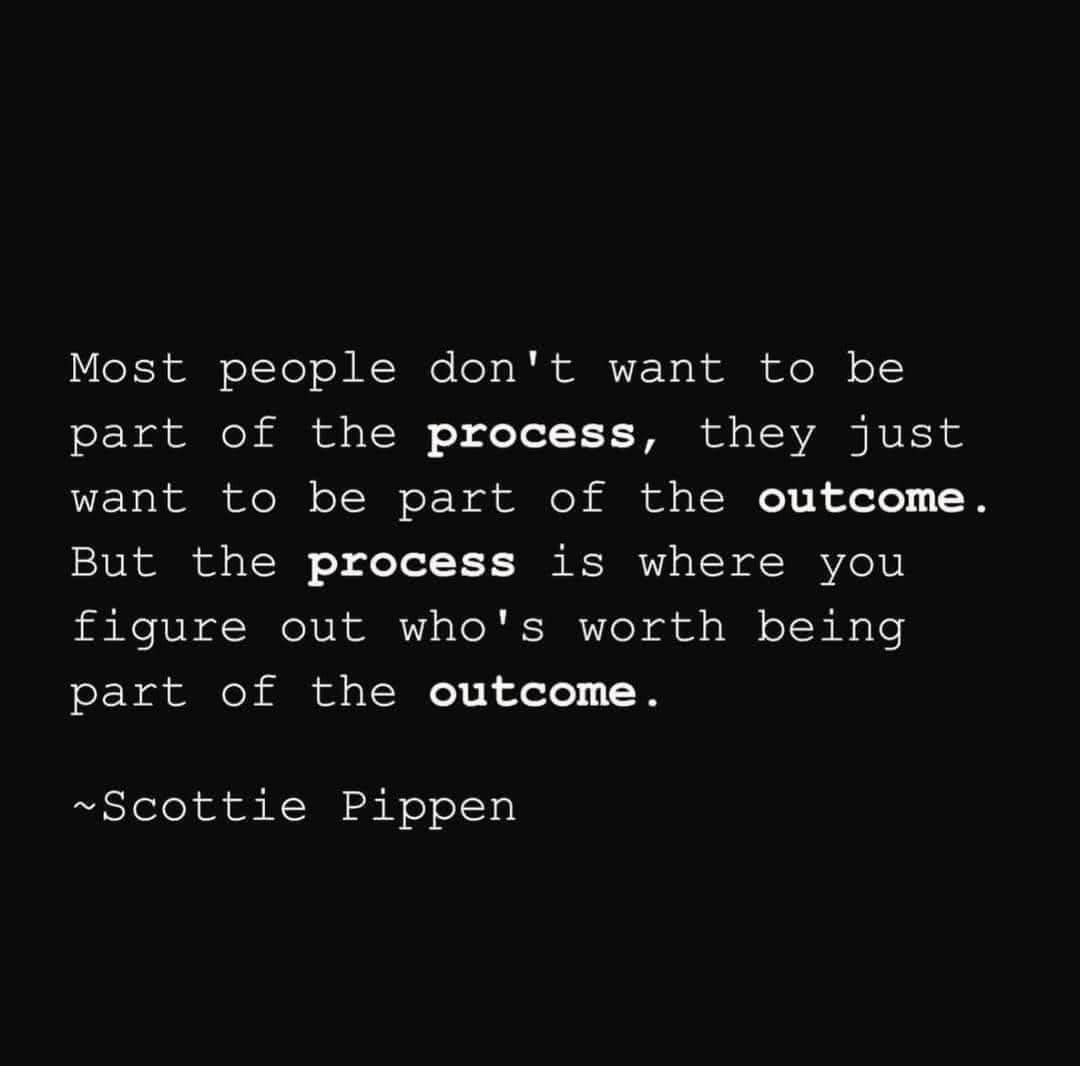 A black background with white text displaying a quote attributed to Scottie Pippen. The quote reads: 'Most people don't want…