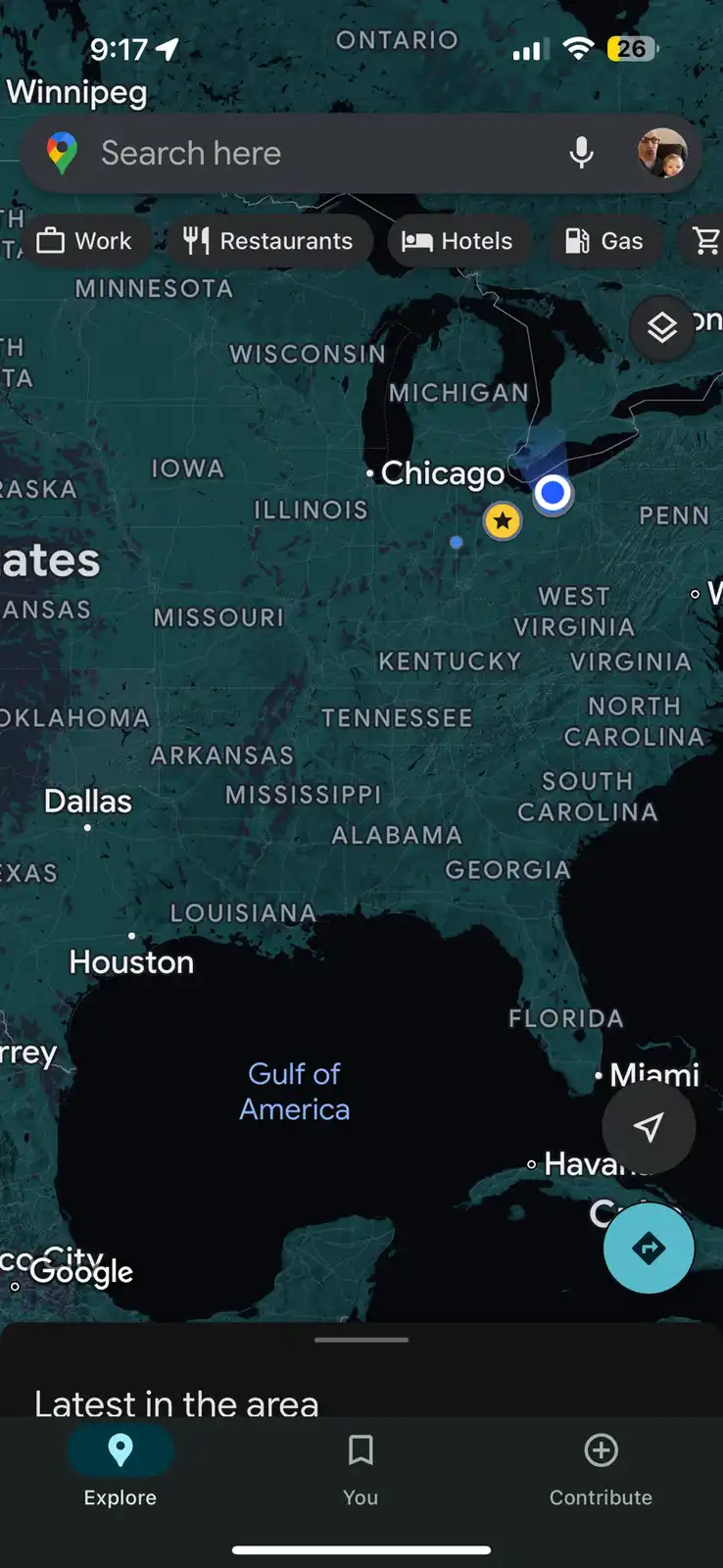 A Google Maps screenshot showing a location pin placed directly over Chicago, Illinois, with the city name labeled. The map…