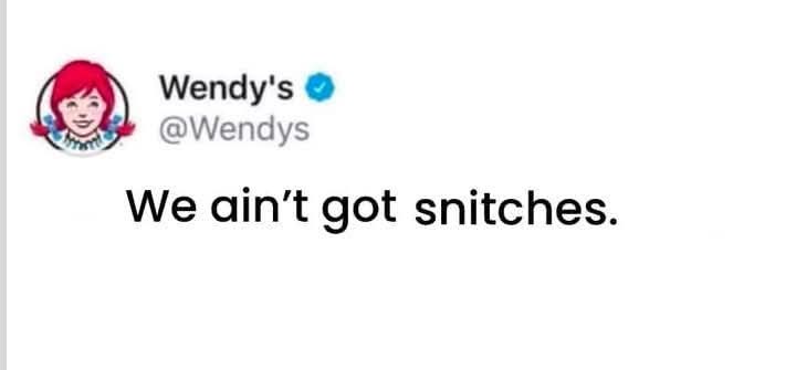 A screenshot of a Wendy's Twitter post featuring their logo with a cartoon girl with red hair and the handle @Wendys. The…
