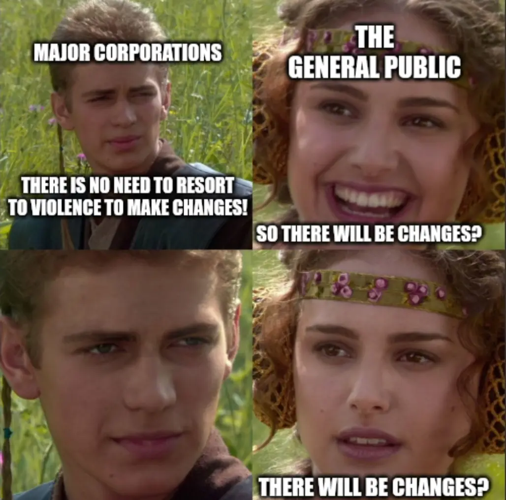A four-panel meme using scenes from 'Star Wars: Episode I - The Phantom Menace' featuring young Anakin Skywalker and Padmé…