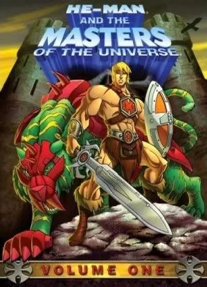 The image is a cover for 'He-Man and the Masters of the Universe, Volume One,' featuring the titular character He-Man in his…