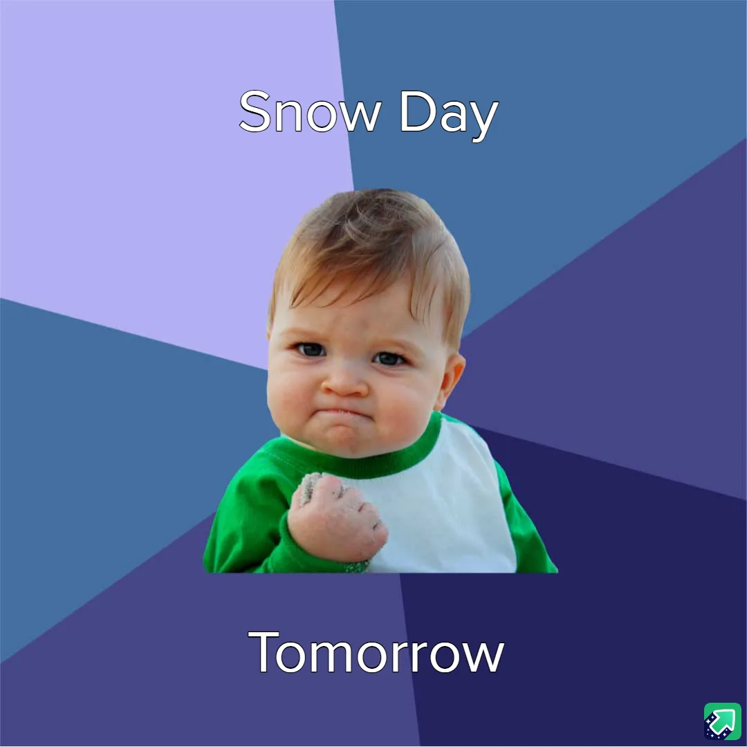 A baby with a determined, slightly angry expression, wearing a green and white shirt, is shown against a geometric…