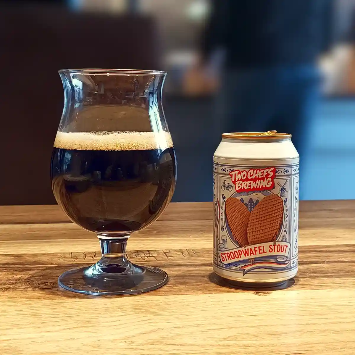 Two chefs collaborating on a delicious Stroopwafel Stout