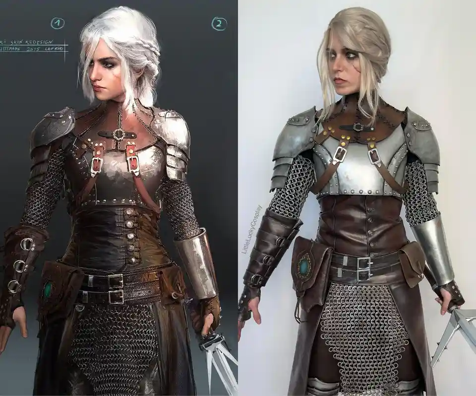 Epic Armored Ciri Cosplay from The Witcher series