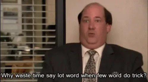 The image shows six panels of a man in a suit and tie, sitting in an office with blinds behind him. In each panel, his…