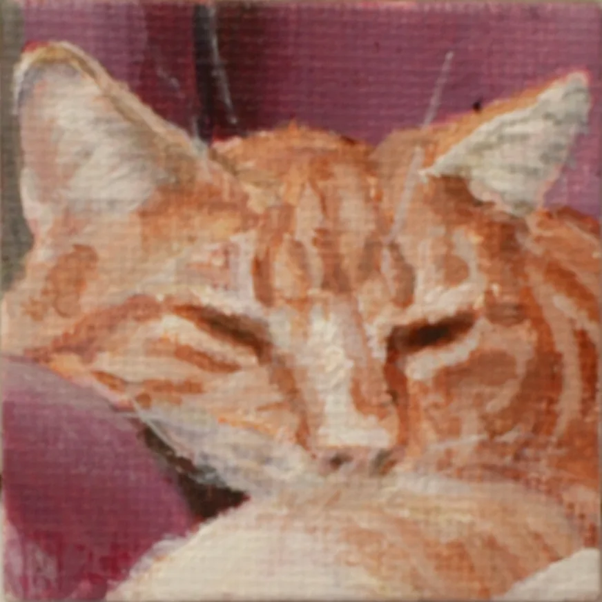 Crafted a Miniature Cat Portrait: My Latest Creation