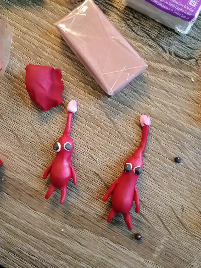 Before the Oven: Sculpey Pikmin in Progress