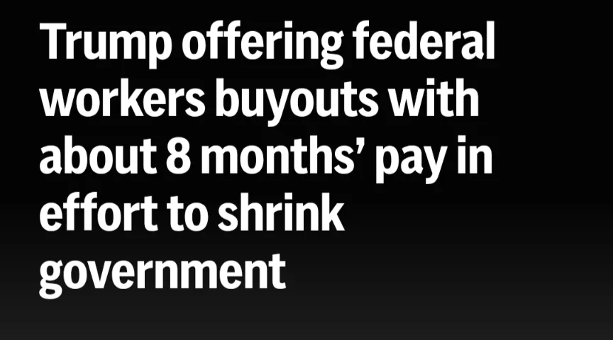 The image is a solid black background with large, bold, white sans-serif text centered. The text reads: 'Trump offering…