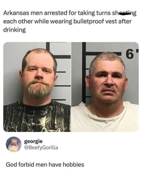 Two mugshot-style photos of men side-by-side, each looking directly at the camera with neutral expressions. The text above…