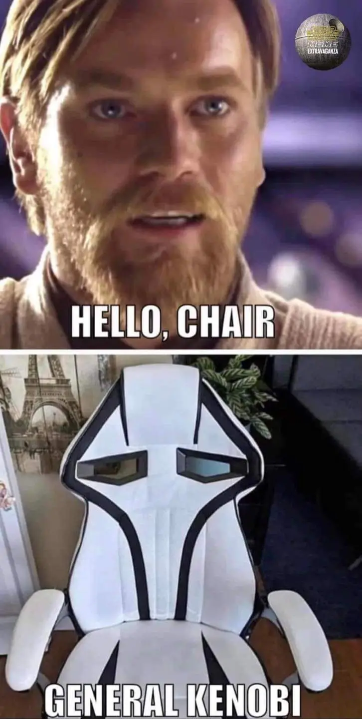 The top panel shows a close-up of actor Ewan McGregor as Obi-Wan Kenobi with a surprised expression, overlaid with the text…
