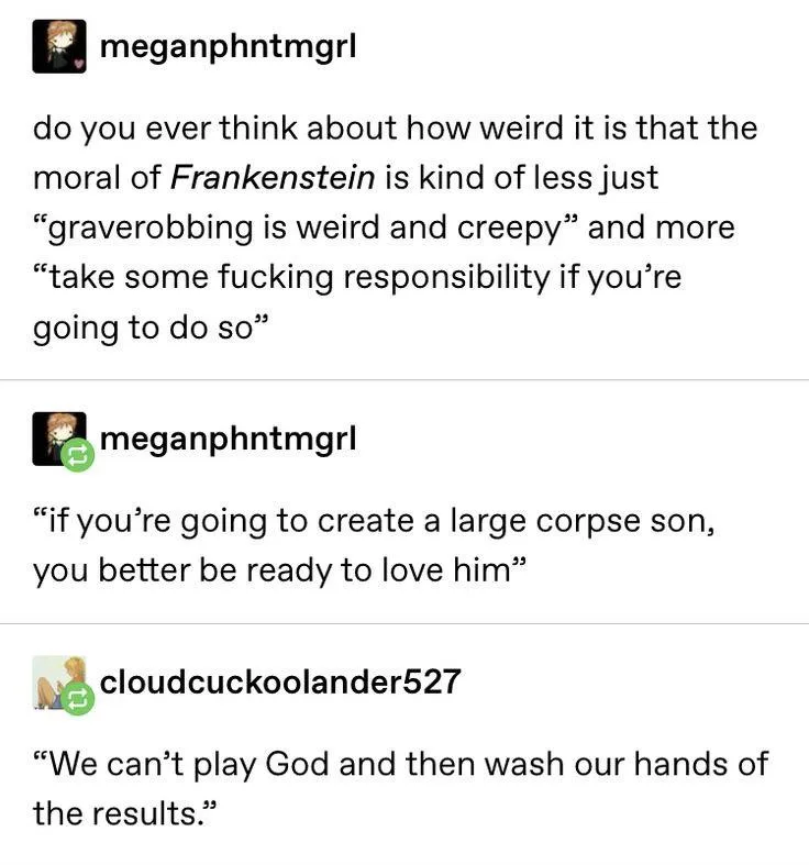 The Unexpected Lesson from Frankenstein
