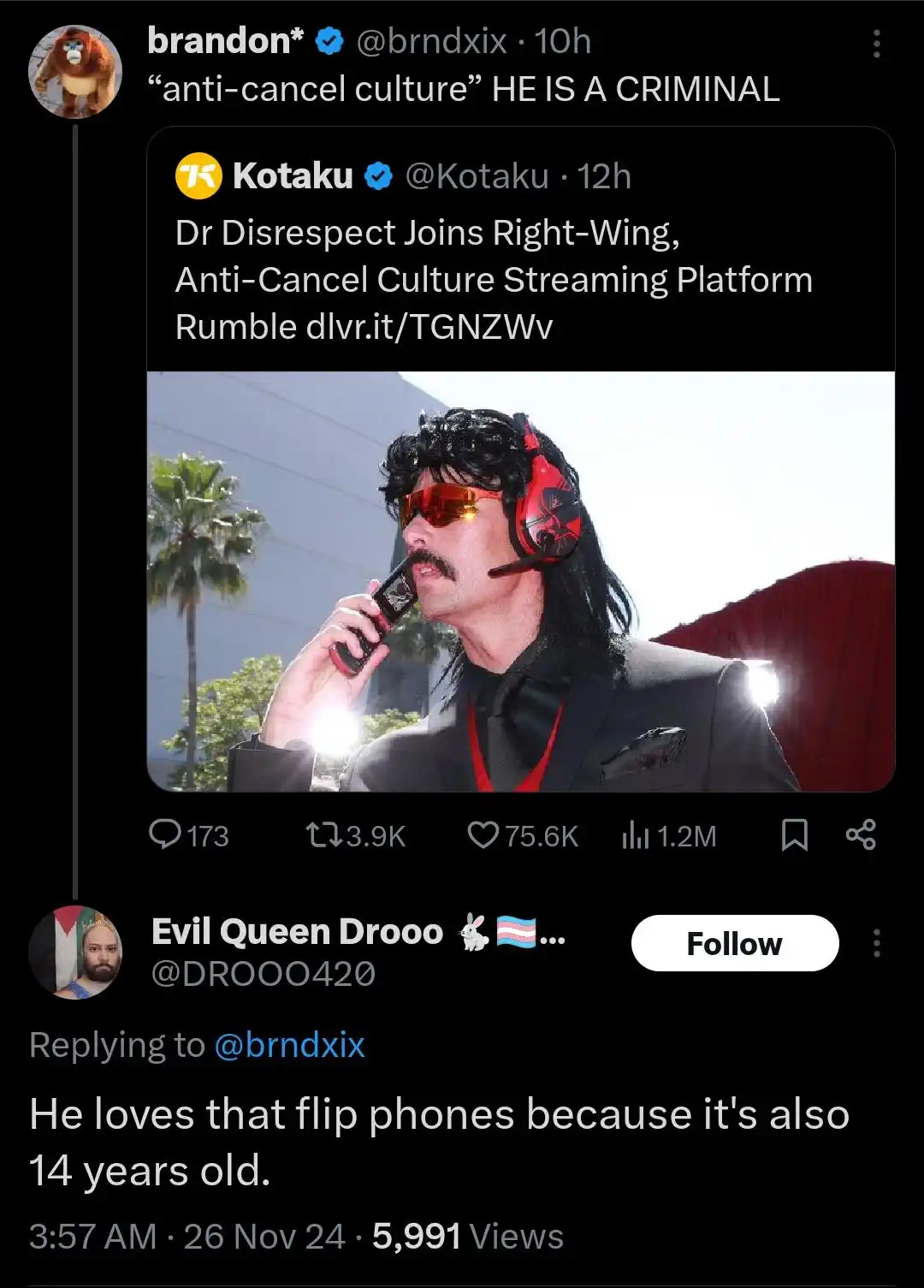 This Guy's Attempt at Humor Falls Flat