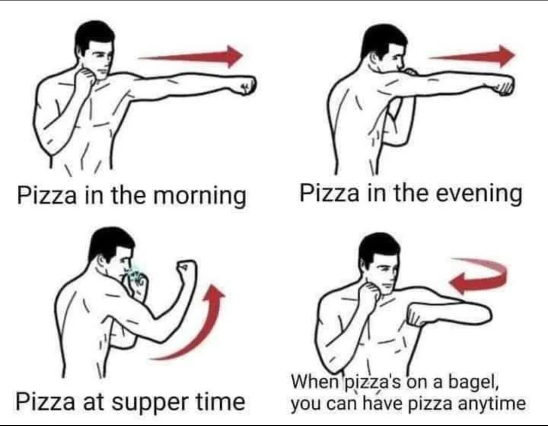 A four-panel comic strip shows a man in different poses with red arrows indicating movement. The top-left panel shows him…