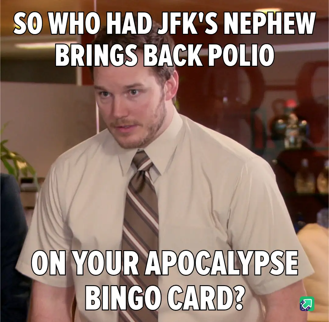 A man in a beige shirt and striped tie looks confused and slightly disgusted. The overlaid text reads 'SO WHO HAD JFK'S…