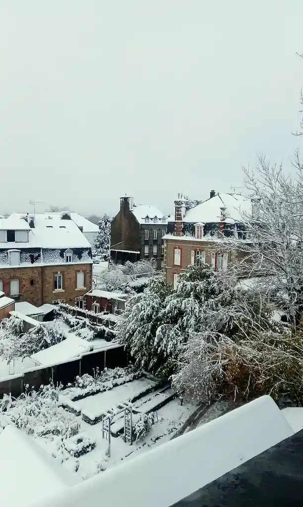 When it snows in Normandy: A picturesque scene