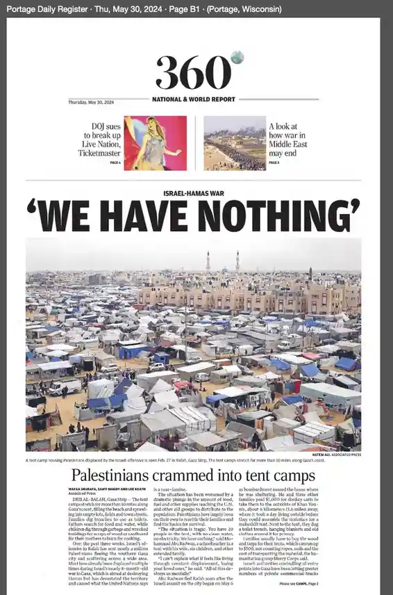 Exploring Some Frontpage Articles from Gaza