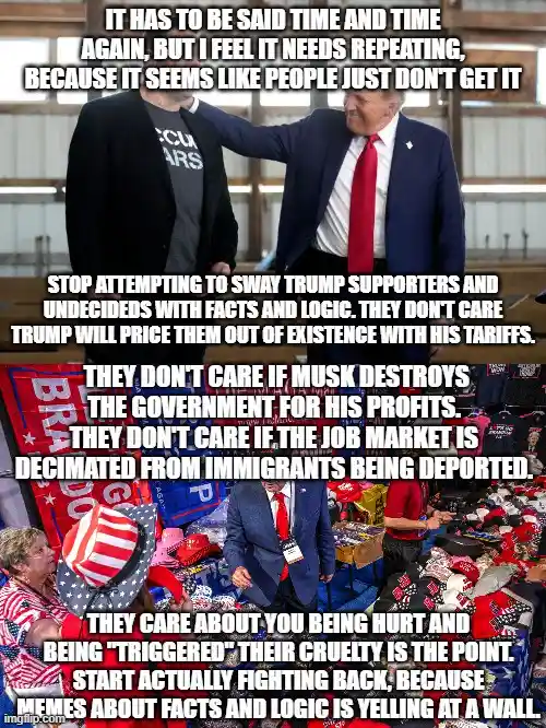The image is a collage of two photos featuring Donald Trump. The top photo shows Trump placing his hand on another man's…