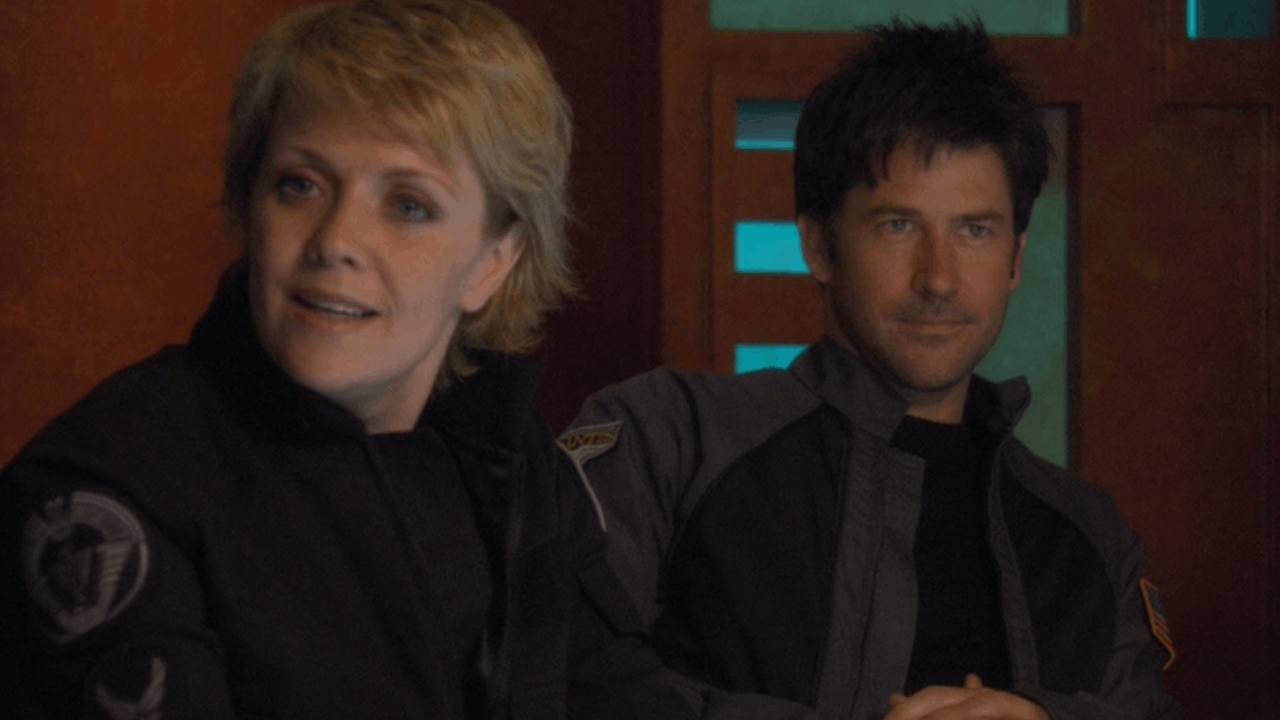 A three-panel meme from the TV show 'Stargate Atlantis' featuring characters in uniform. The first panel shows a woman…