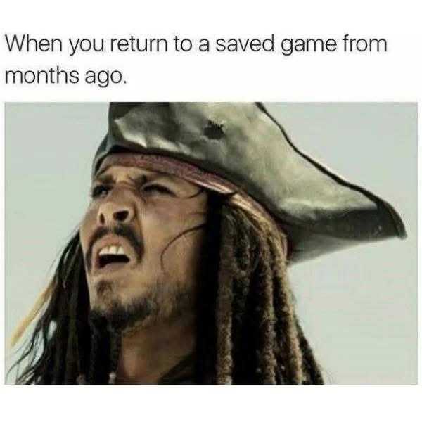 A close-up image of Jack Sparrow from Pirates of the Caribbean, looking upward with a shocked, horrified, and disgusted…