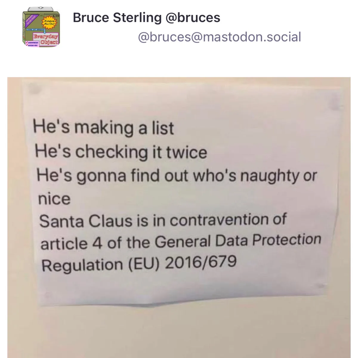 Santa's busy making his naughty and nice list...