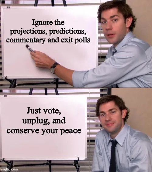 A two-panel meme featuring actor John Krasinski as Jim Halpert from The Office. In the top panel, he writes on a whiteboard…