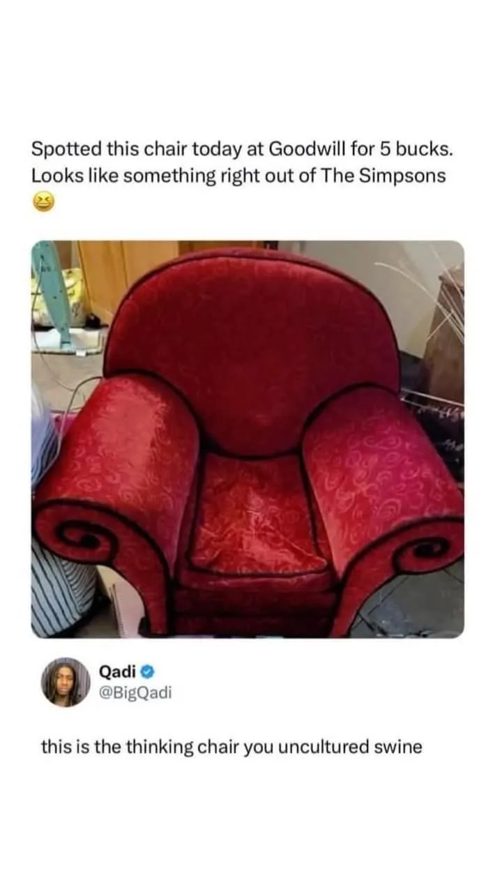 The ultimate Thinking Chair for deep thoughts